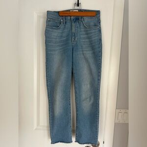 Madewell Women’s Perfect Vintage Jean, light wash raw hem